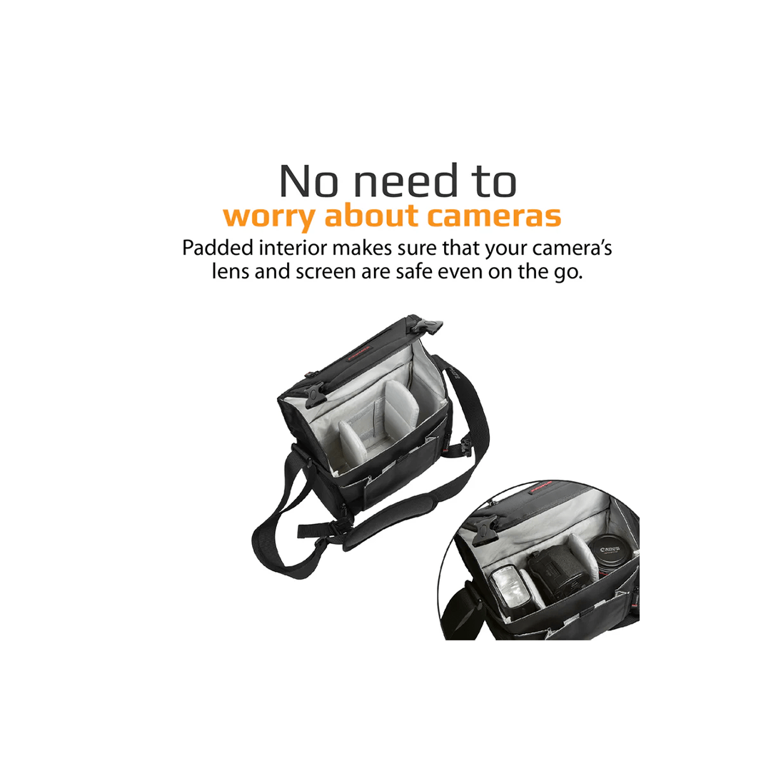 Promate Arco-M Compact DSLR Camera Bag With Adjustable Compartment in Qatar Promate Arco-M Compact DSLR Camera Bag With Adjustable Compartment in Qatar